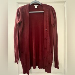 Delia’s Maroon cardigan - Size Medium
